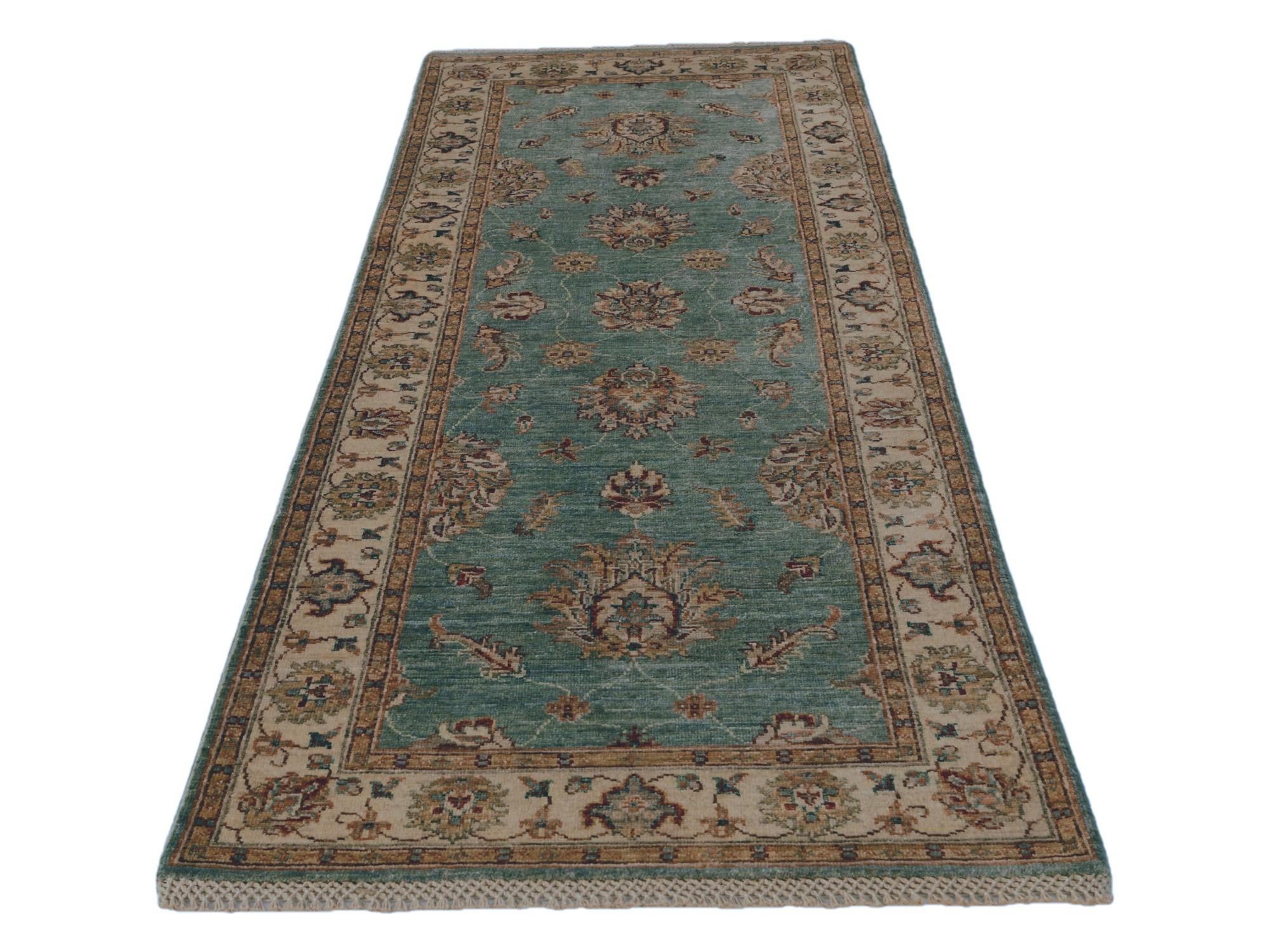 2' 8 x 7' Hand Knotted Pershawar Ziegler Runner Rug