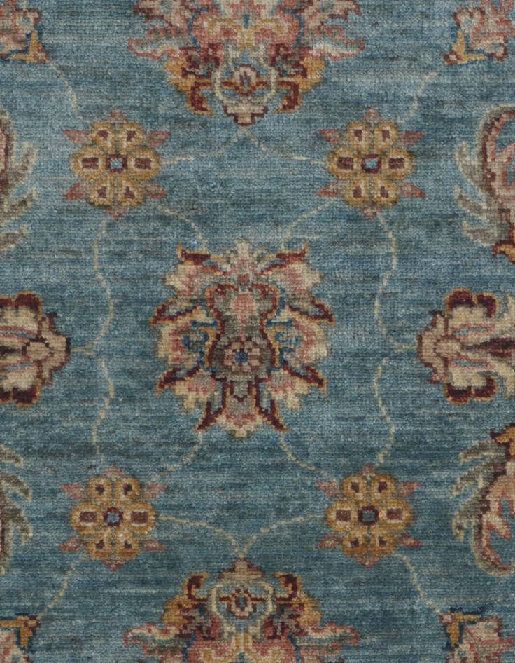 Detail image of 2' 8 x 7' Hand Knotted Pershawar Ziegler Runner Rug