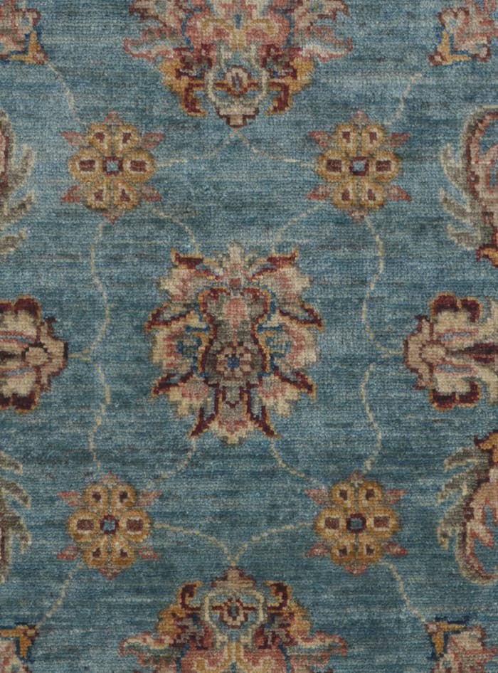 Detail image of 2' 8 x 7' Hand Knotted Pershawar Ziegler Runner Rug