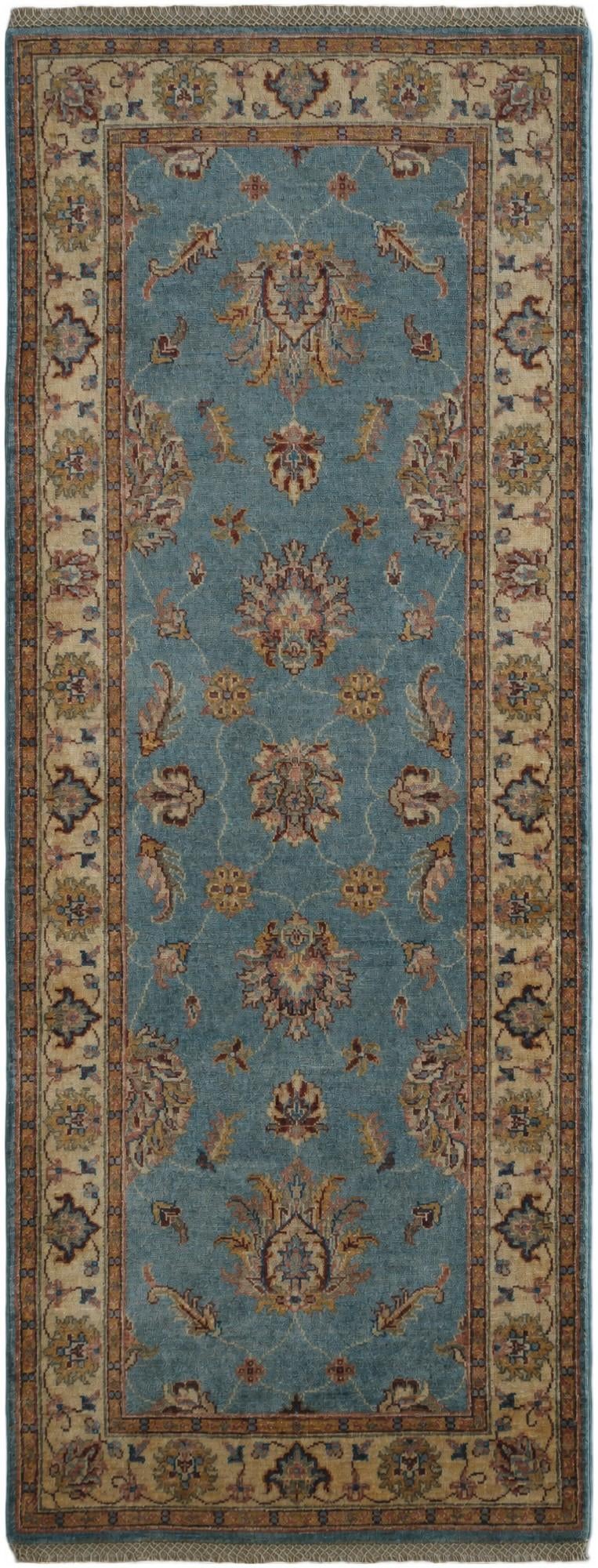 2' 8 x 7' Hand Knotted Pershawar Ziegler Runner Rug