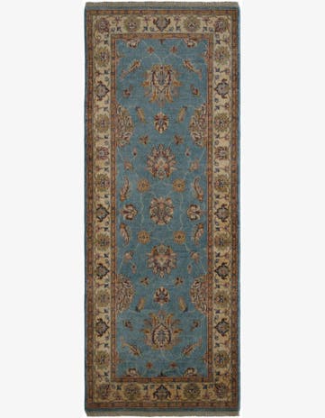 2' 8 x 7' Hand Knotted Pershawar Ziegler Runner Rug
