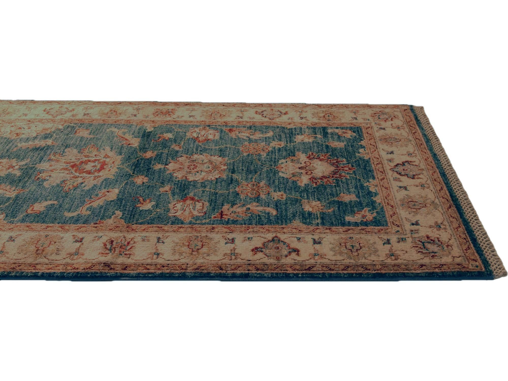 2' 9 x 8' 5 Hand Knotted Pershawar Ziegler Runner Rug