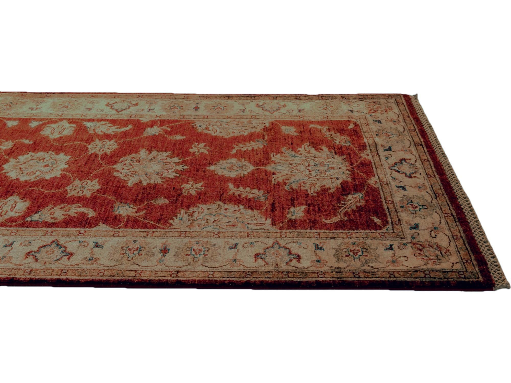 2' 10 x 7' 3 Hand Knotted Pershawar Ziegler Runner Rug