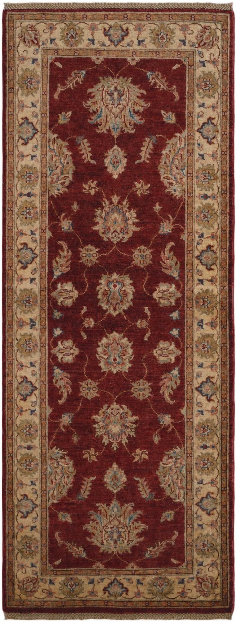 2' 10 x 7' 3 Hand Knotted Pershawar Ziegler Runner Rug