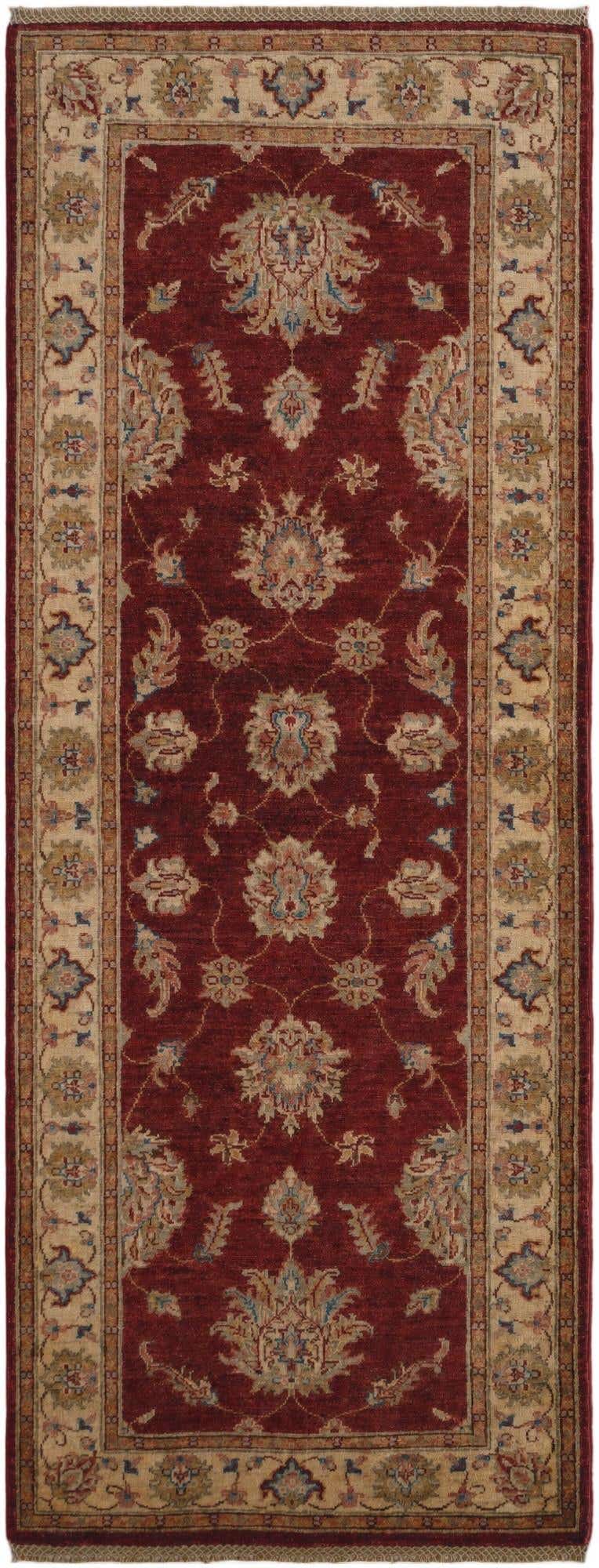 2' 10 x 7' 3 Hand Knotted Pershawar Ziegler Runner Rug