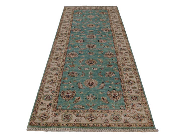 Detail image of 2' 9 x 8' 7 Hand Knotted Pershawar Ziegler Runner Rug