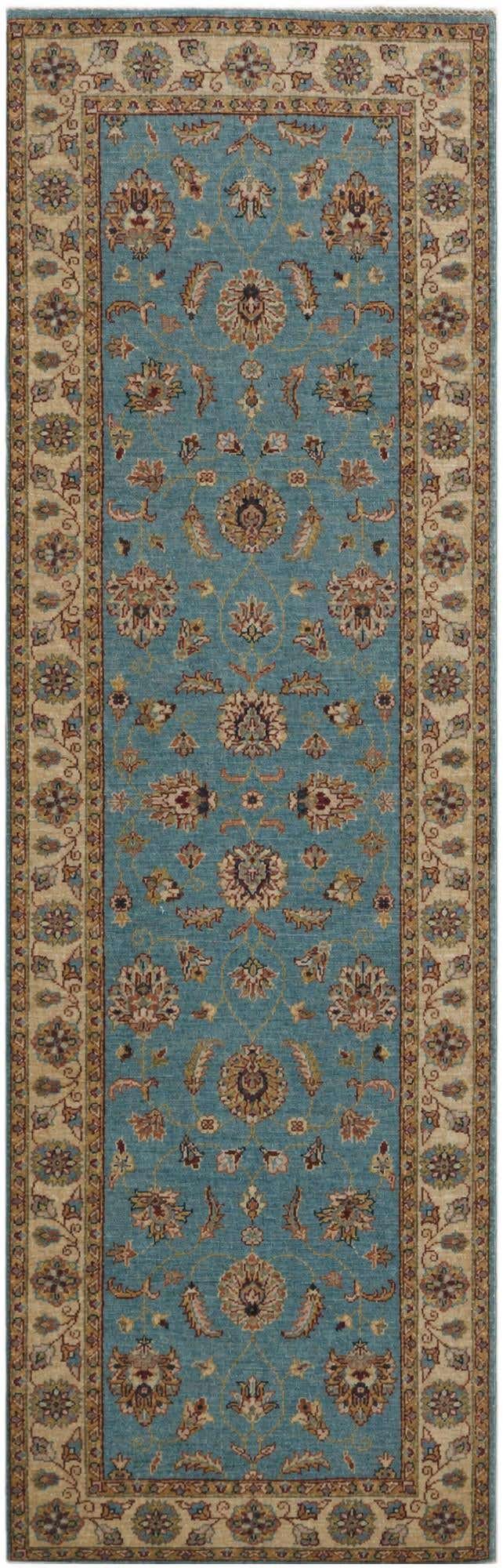 2' 9 x 8' 7 Hand Knotted Pershawar Ziegler Runner Rug
