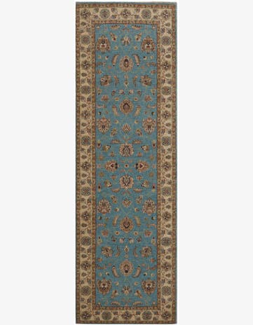 2' 9 x 8' 7 Hand Knotted Pershawar Ziegler Runner Rug