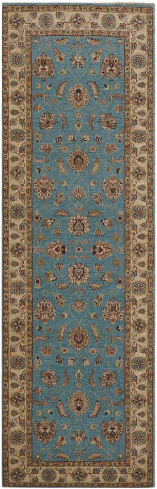 2' 9 x 8' 7 Hand Knotted Pershawar Ziegler Runner Rug