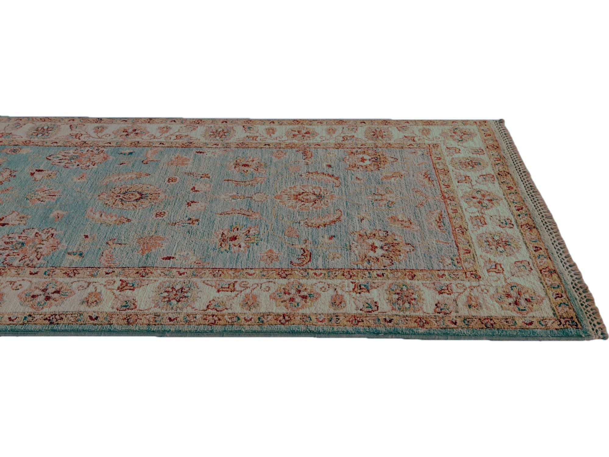 2' 9 x 8' 5 Hand Knotted Pershawar Ziegler Runner Rug
