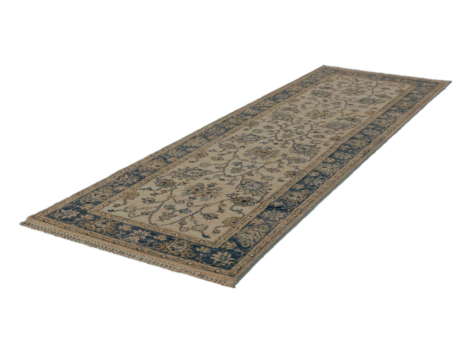 2' 9 x 8' 7 Hand Knotted Pershawar Ziegler Runner Rug