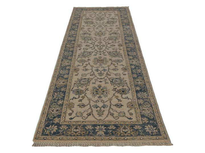 2' 9 x 8' 7 Hand Knotted Pershawar Ziegler Runner Rug