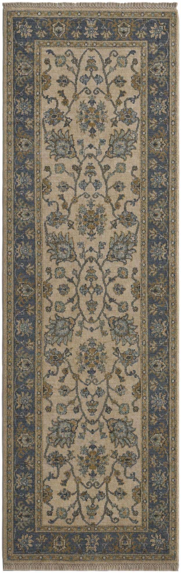 2' 9 x 8' 7 Hand Knotted Pershawar Ziegler Runner Rug