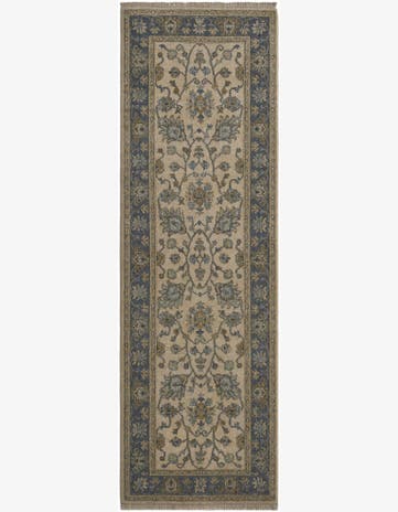 2' 9 x 8' 7 Hand Knotted Pershawar Ziegler Runner Rug