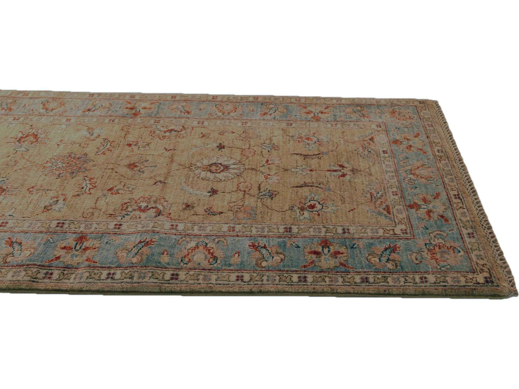 2' 6 x 6' 7 Hand Knotted Peshawar Ziegler Runner Rug