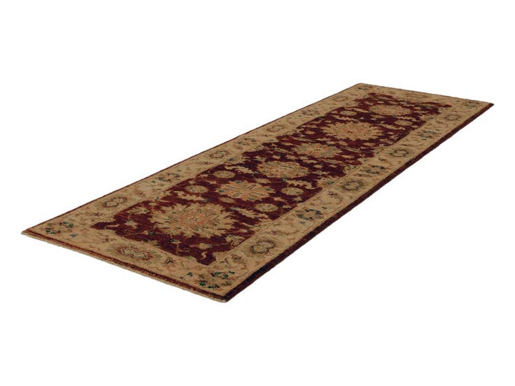 Detail image of 2' 8 x 7' 10 Hand Knotted Peshawar Ziegler Runner Rug