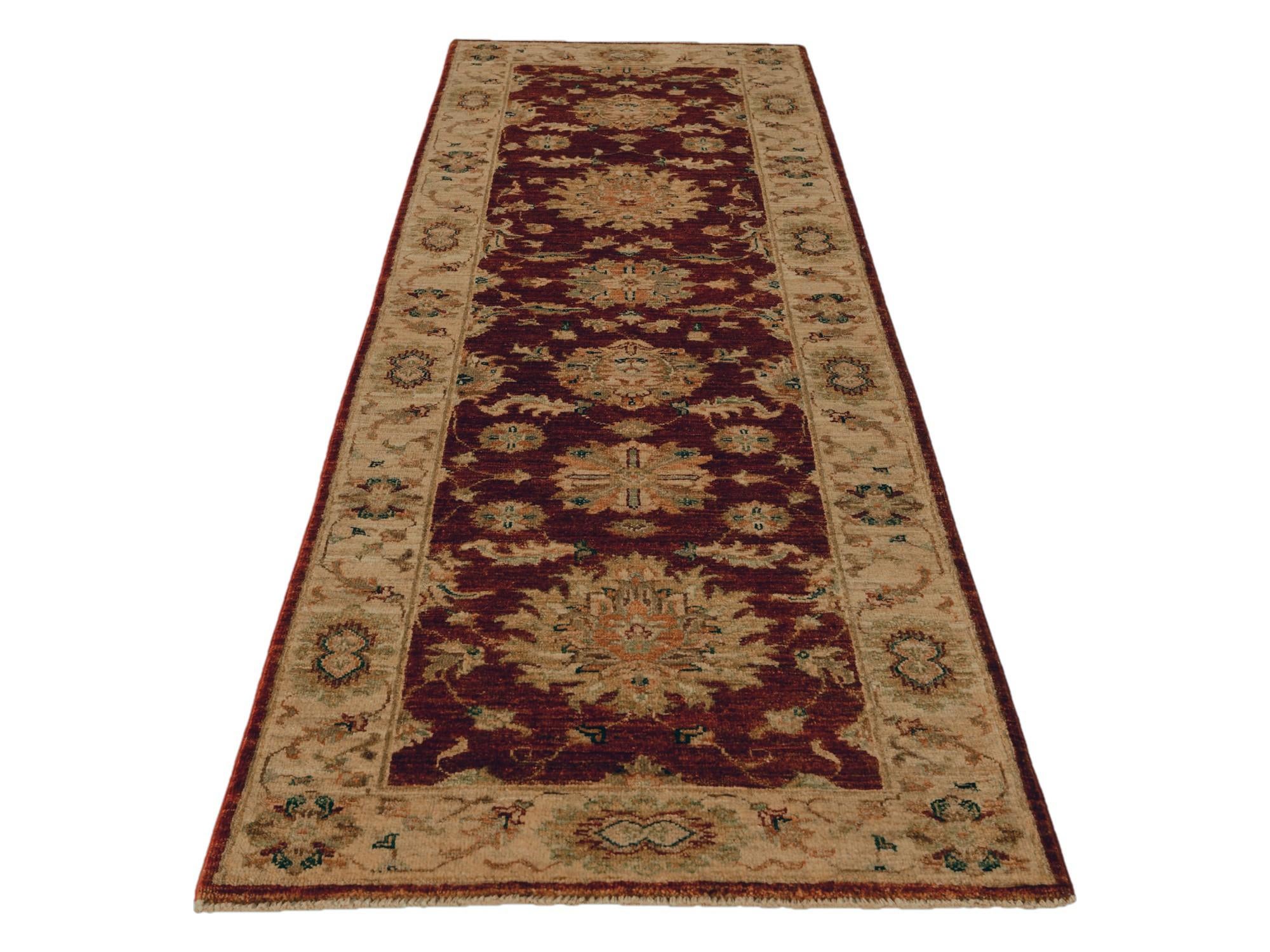 2' 8 x 7' 10 Hand Knotted Peshawar Ziegler Runner Rug