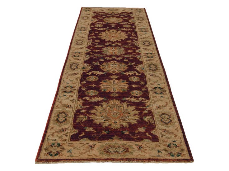 Detail image of 2' 8 x 7' 10 Hand Knotted Peshawar Ziegler Runner Rug