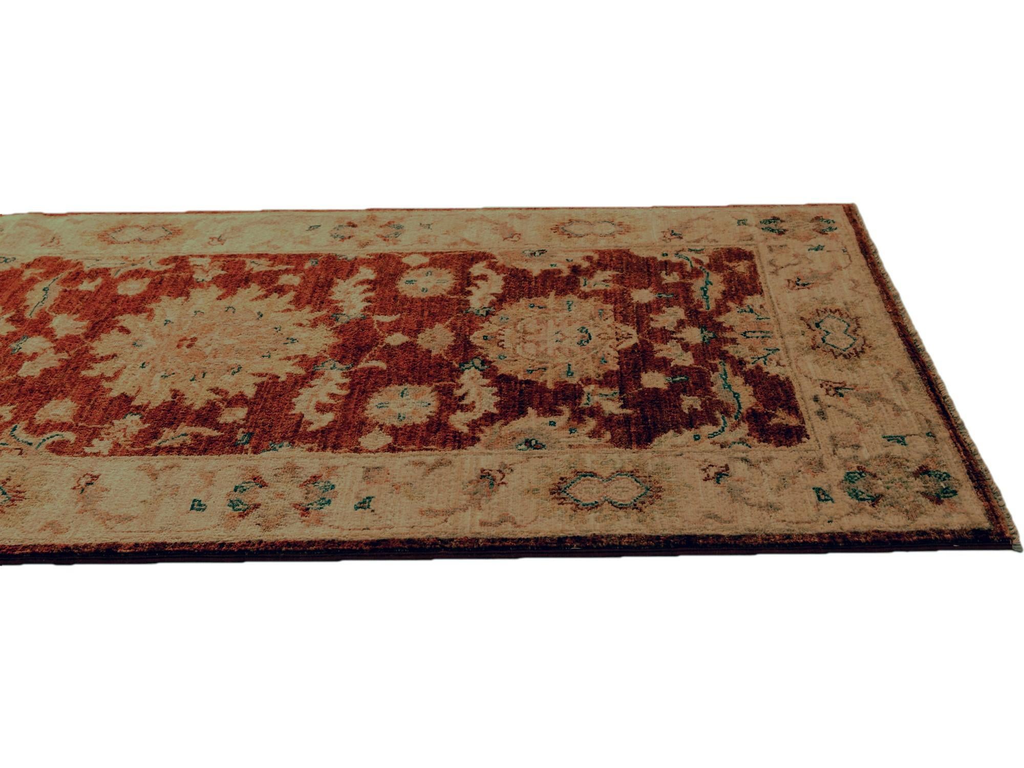 2' 8 x 7' 10 Hand Knotted Peshawar Ziegler Runner Rug
