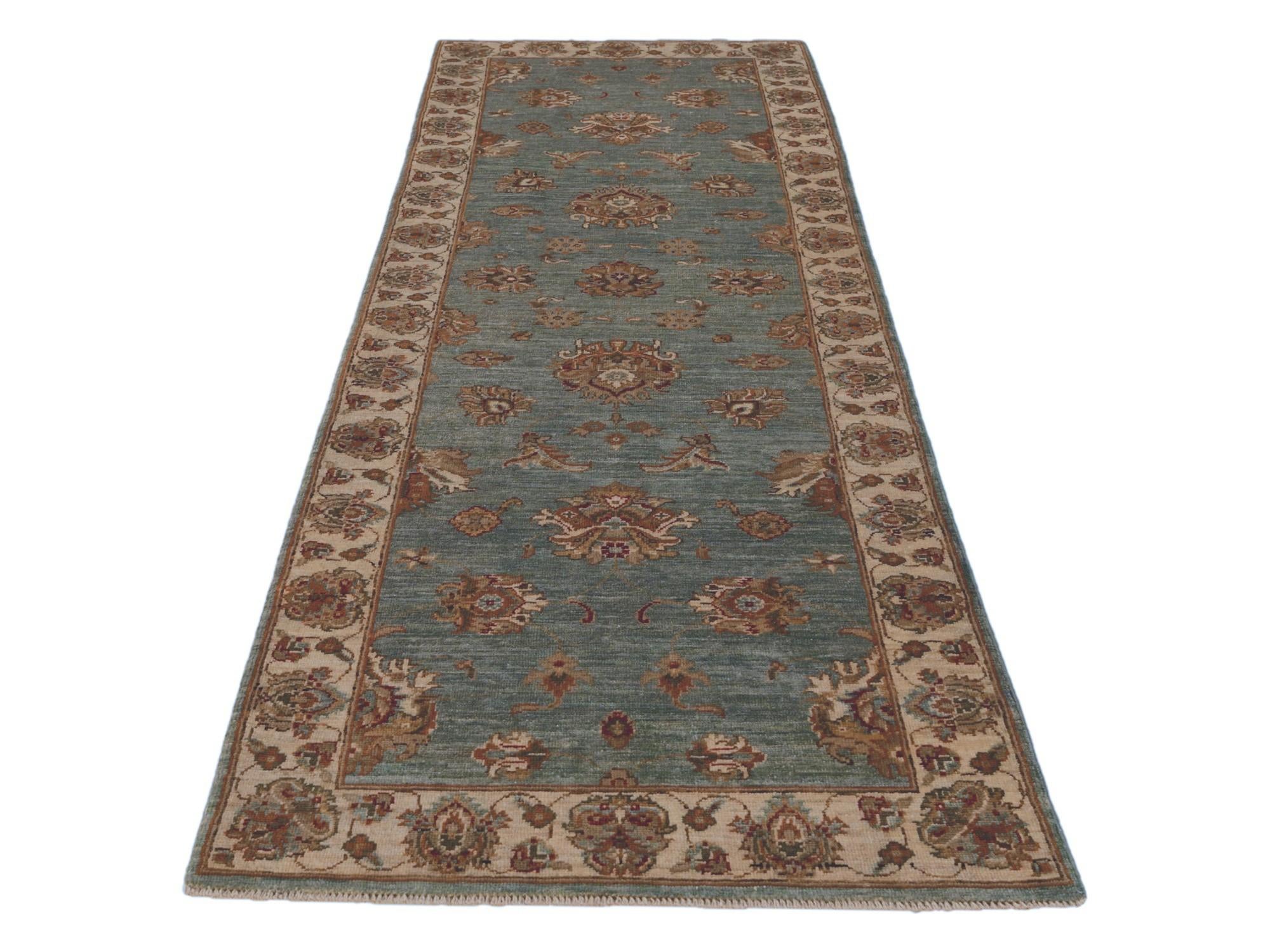 2' 8 x 8' 4 Hand Knotted Peshawar Ziegler Runner Rug