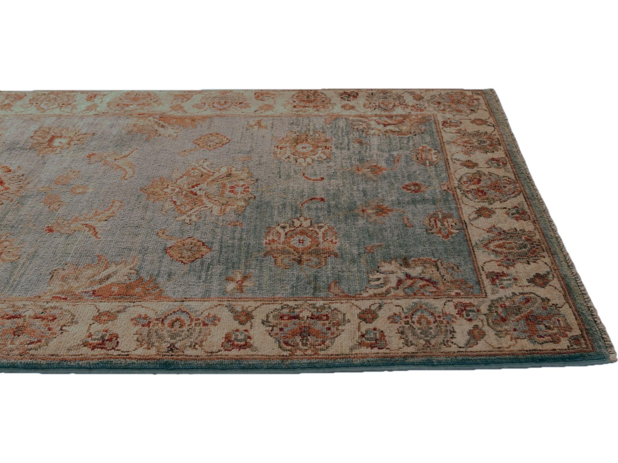 2' 8 x 8' 4 Hand Knotted Peshawar Ziegler Runner Rug