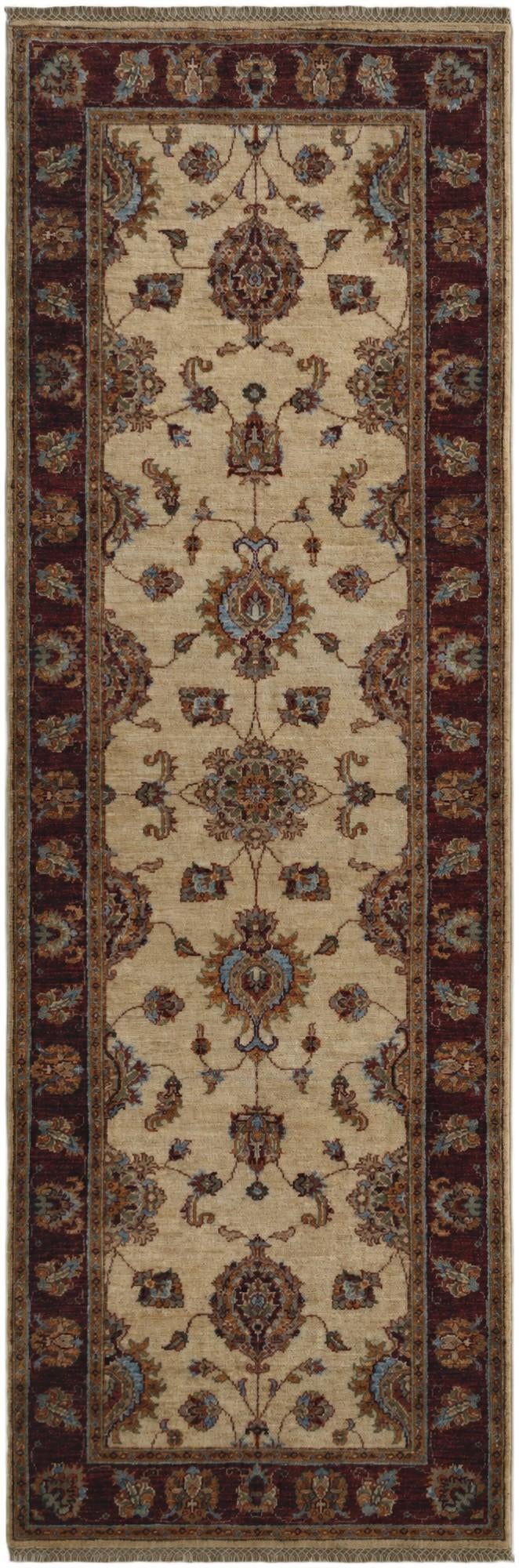 2' 9 x 8' 3 Hand Knotted Peshawar Ziegler Runner Rug