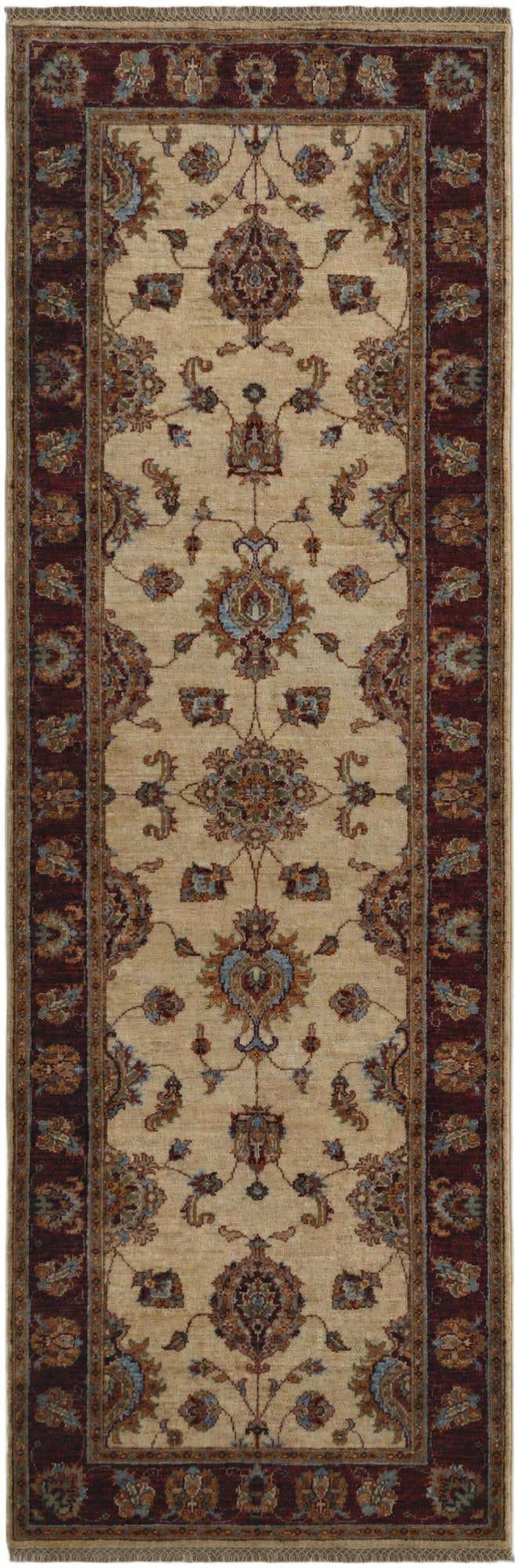 2' 9 x 8' 3 Hand Knotted Peshawar Ziegler Runner Rug