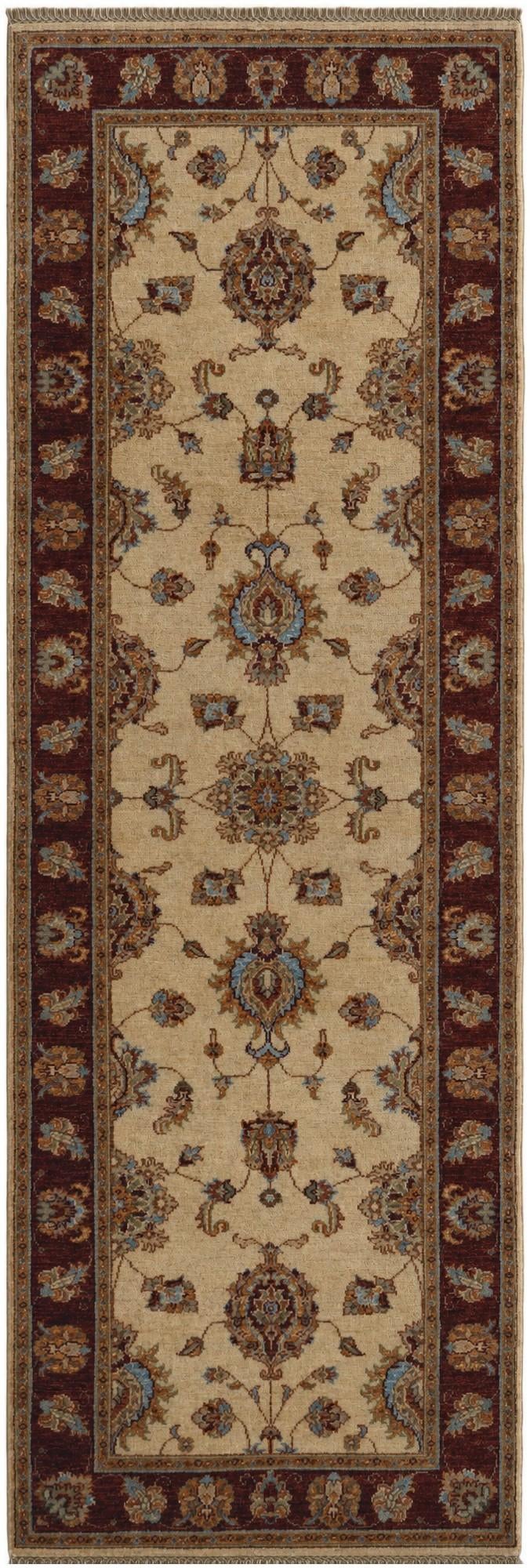 2' 10 x 8' 3 Hand Knotted Peshawar Ziegler Runner Rug