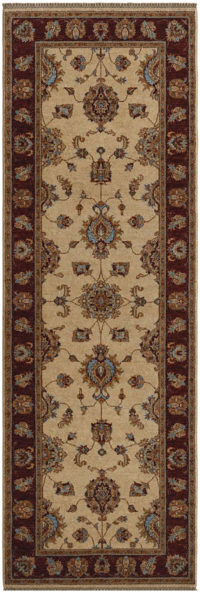 2' 10 x 8' 3 Hand Knotted Peshawar Ziegler Runner Rug