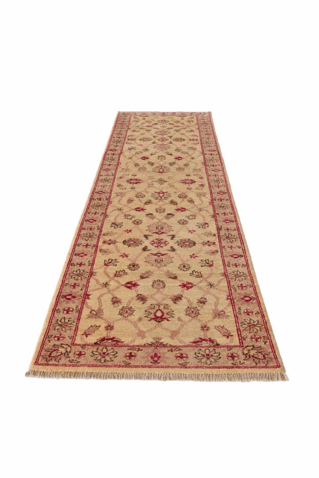 Detail image of 2' 8 x 10' Hand Knotted Peshawar Ziegler Runner Rug