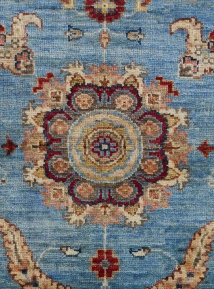 Detail image of 2' 11 x 10' Hand Knotted Ziegler Runner Rug