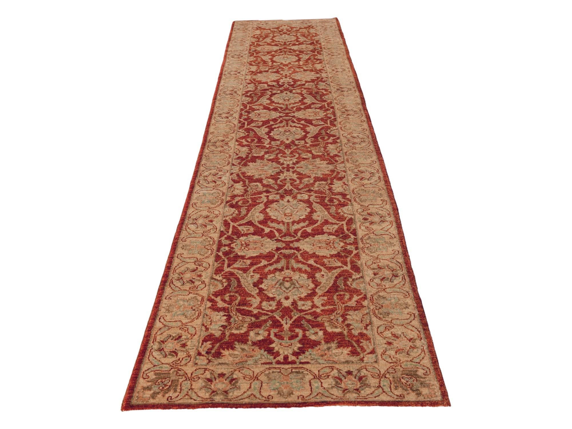 80cm x 395cm Hand Knotted Ziegler Runner Rug