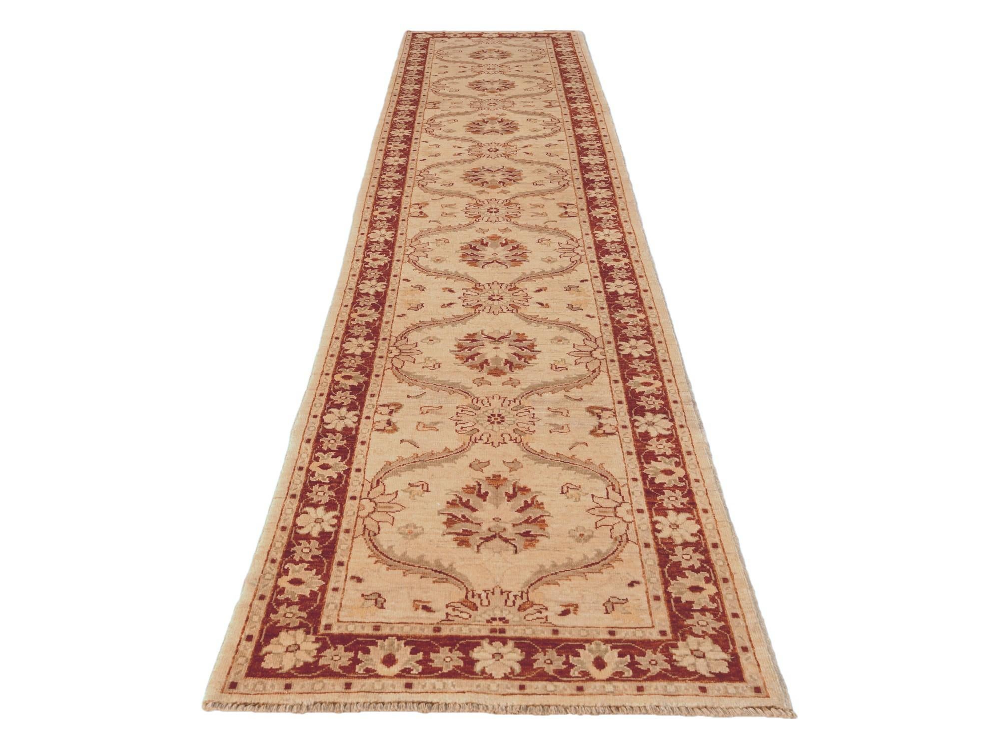 85cm x 450cm Hand Knotted Ziegler Runner Rug