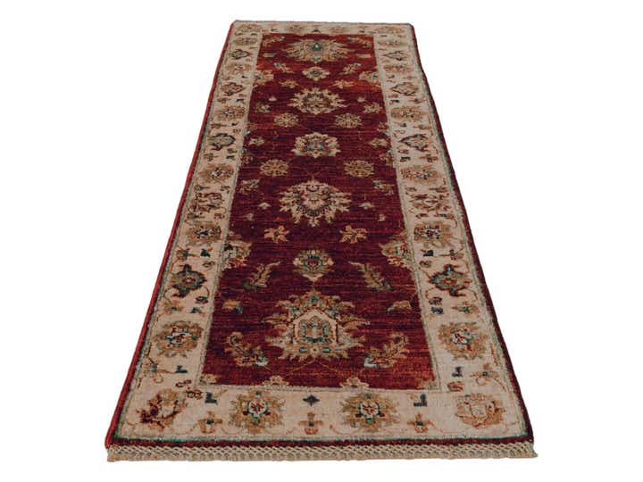 2' 1 x 6' 4 Hand Knotted Ziegler Runner Rug