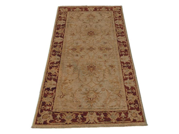 Detail image of 2' 4 x 4' 7 Hand Knotted Ziegler Runner Rug