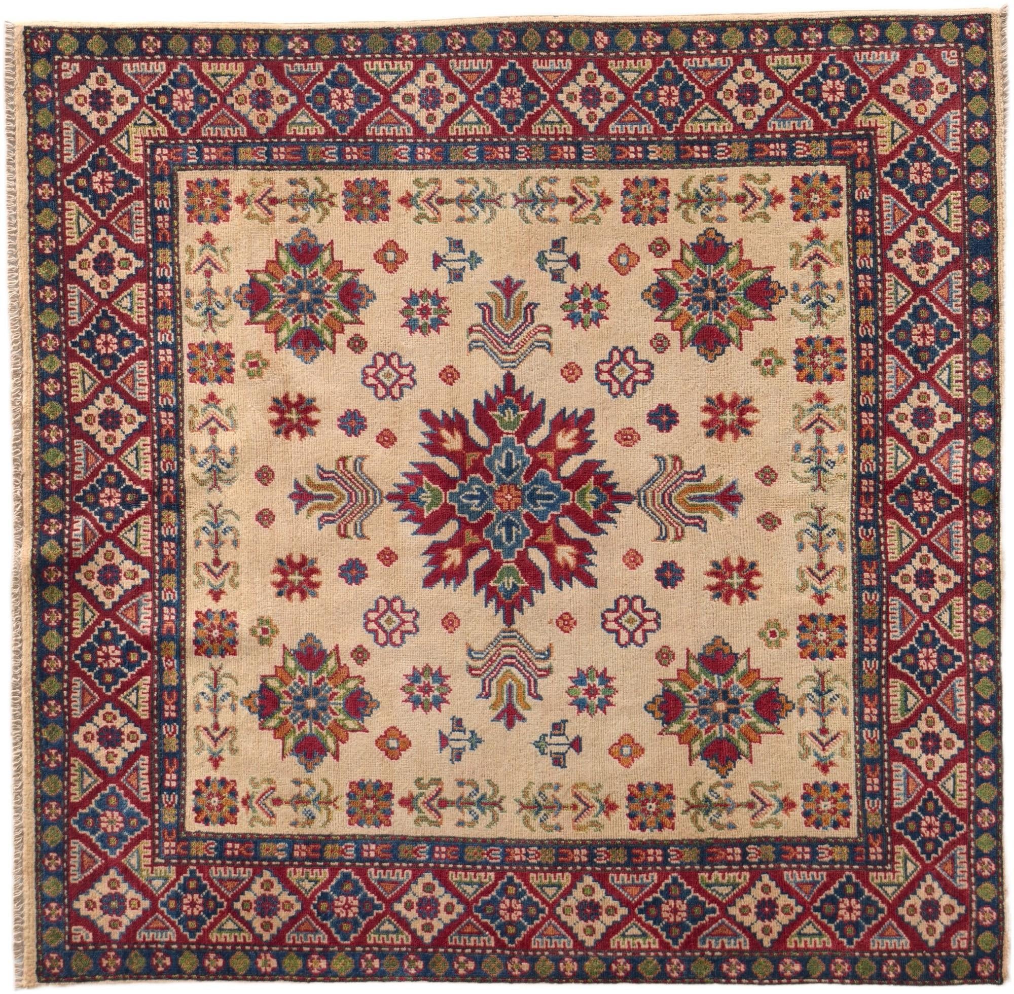 Detail image 2 of 10: 4' 10 x 4' 11 Hand Knotted Kazak Square Rug