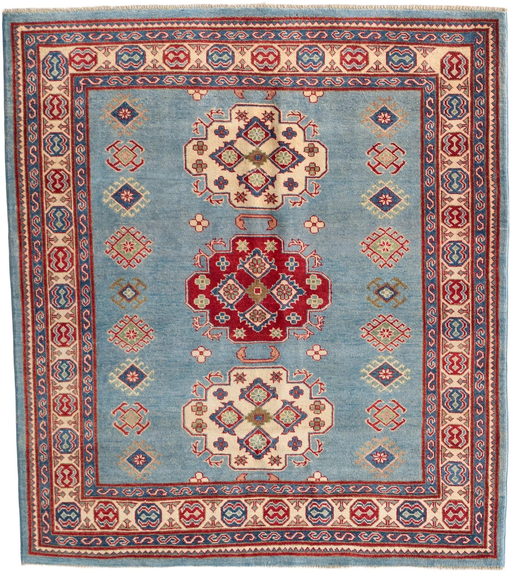 Detail image 2 of 10: 5' 3 x 5' 10 Hand Knotted Kazak Square Rug