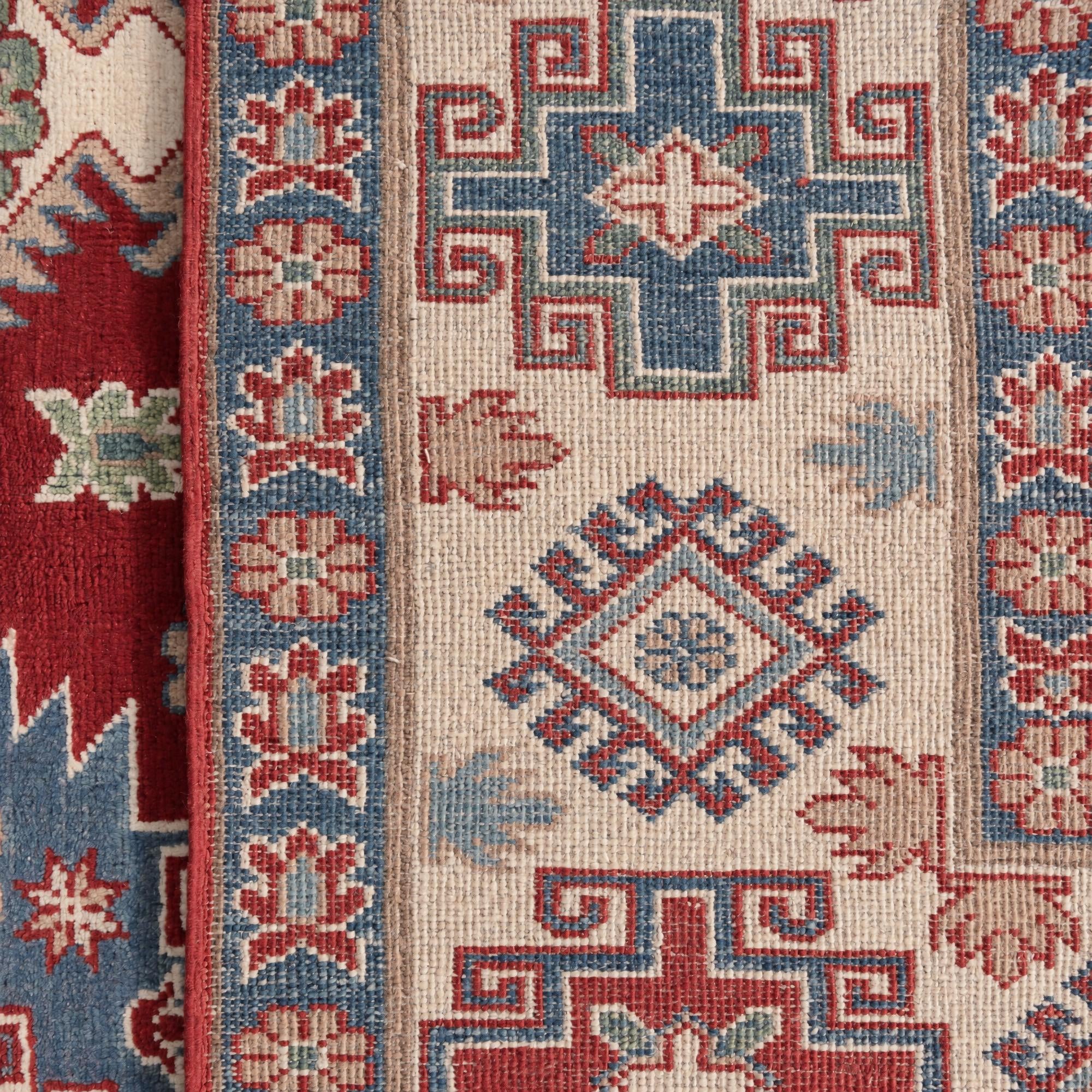 8' 2 x 8' 11 Hand Knotted Kazak Square Rug