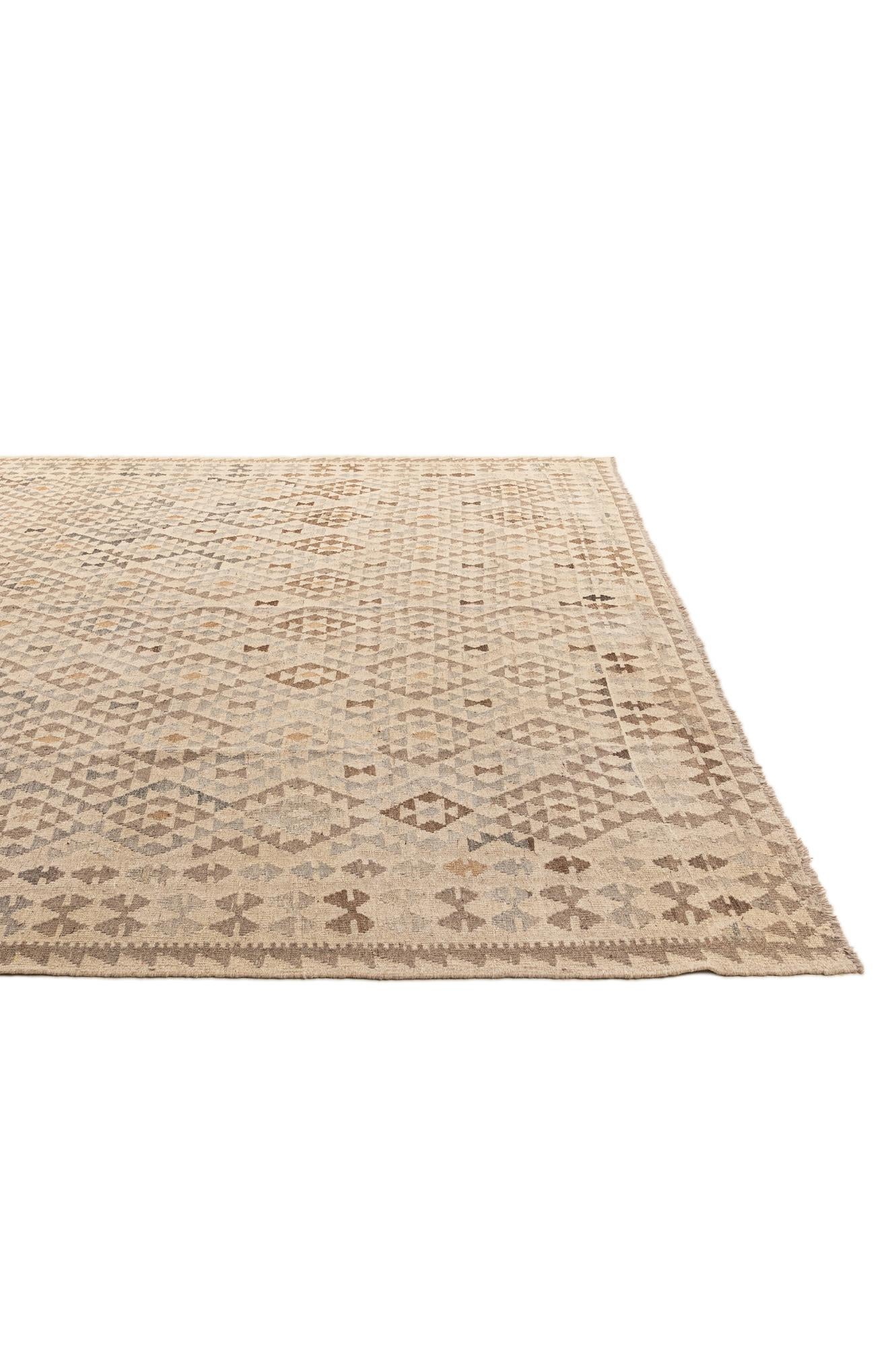 9' 10 x 10' 3 Hand Woven Kilim Maymana Wool Square Rug