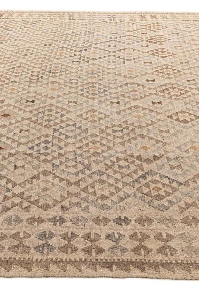 9' 10 x 10' 3 Hand Woven Kilim Maymana Wool Square Rug