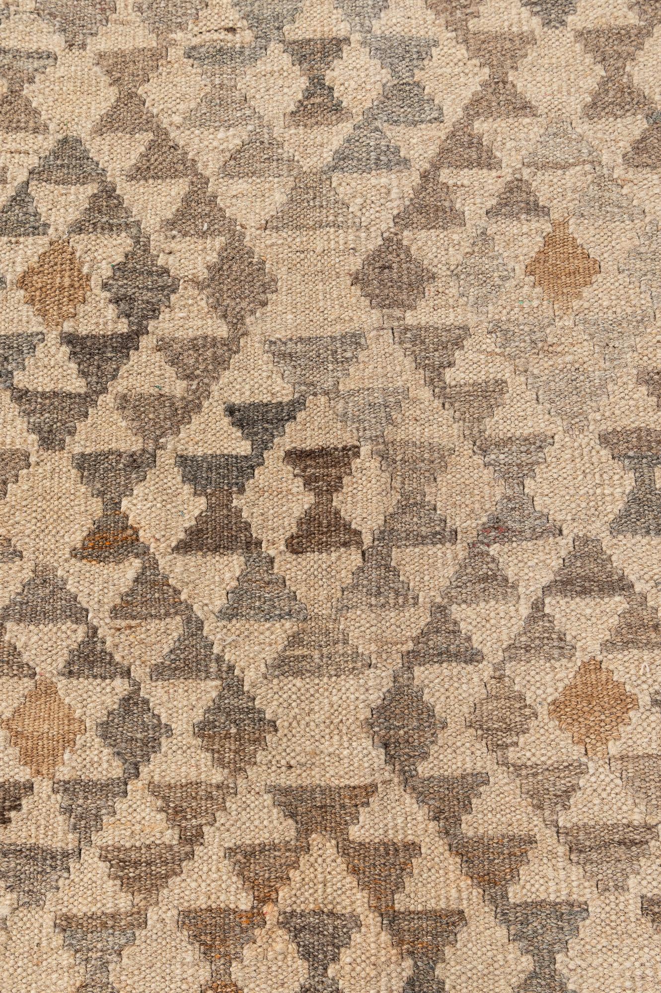 9' 10 x 10' 3 Hand Woven Kilim Maymana Wool Square Rug