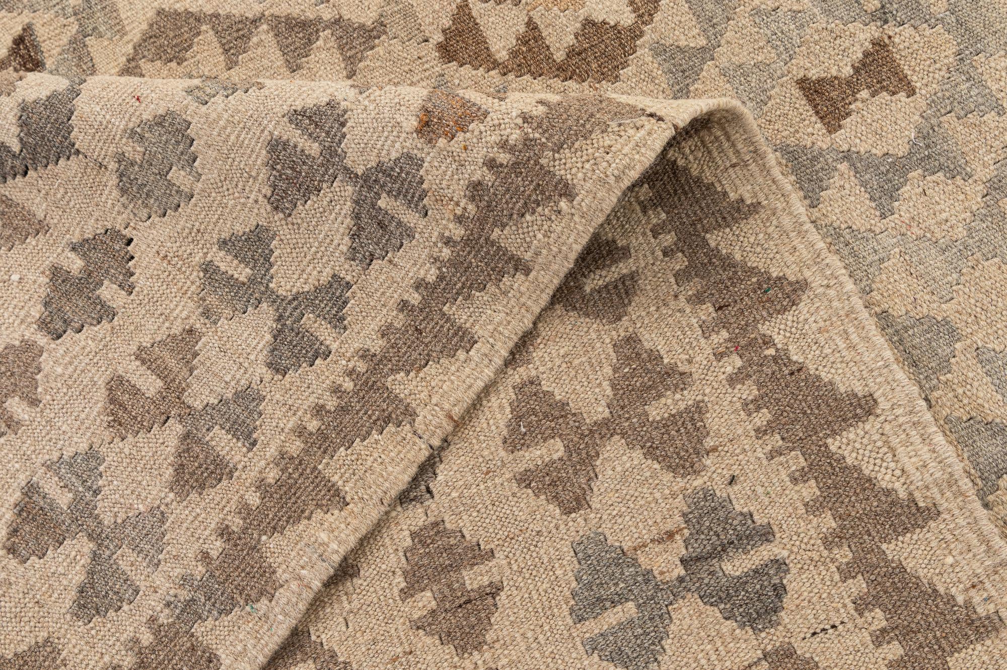 9' 10 x 10' 3 Hand Woven Kilim Maymana Wool Square Rug