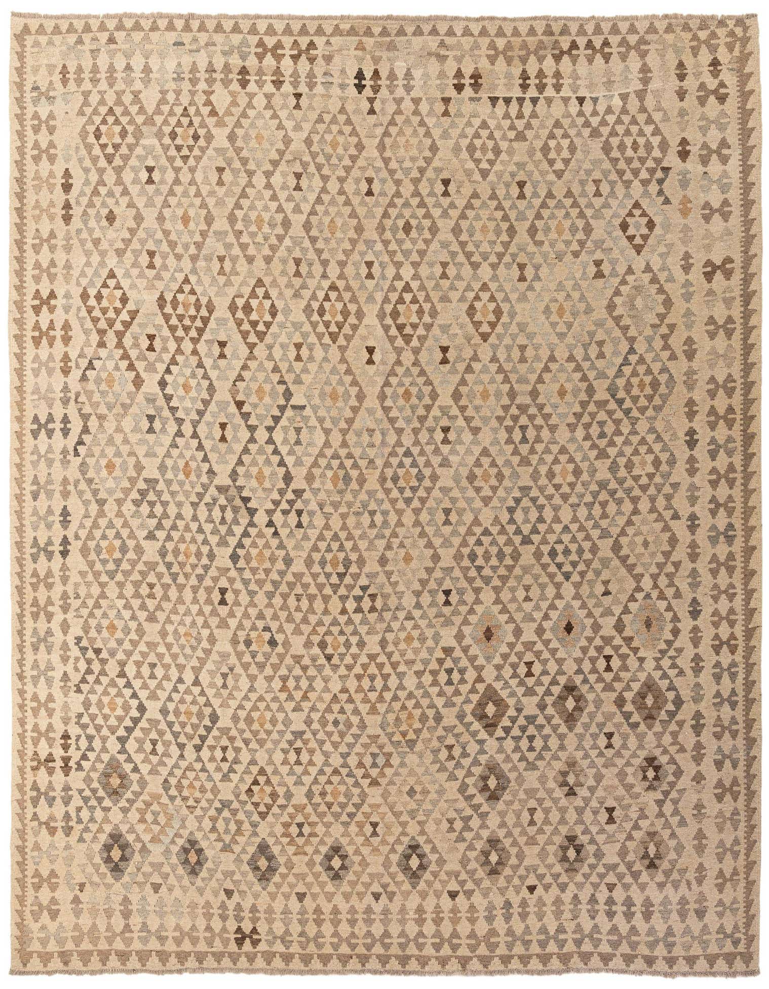9' 10 x 10' 3 Hand Woven Kilim Maymana Wool Square Rug