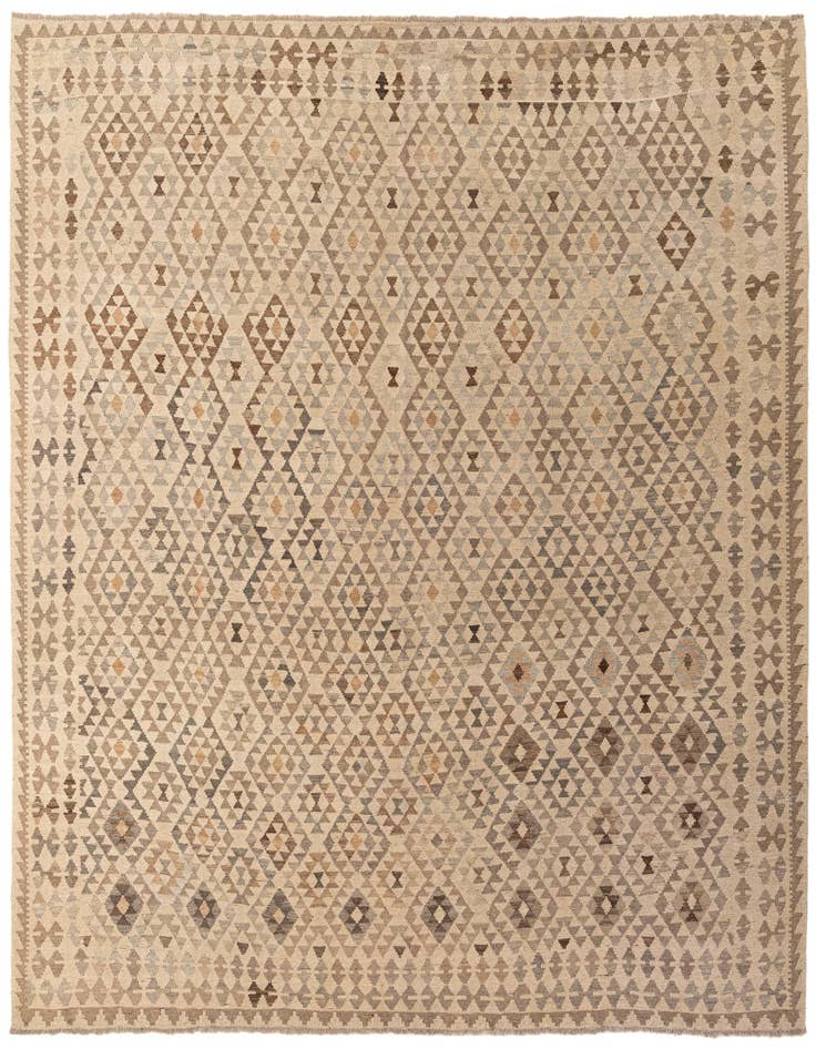 Detail image of 9' 10 x 10' 3 Hand Woven Kilim Maymana Wool Square Rug
