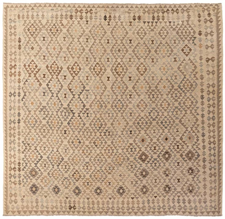 Detail image of 9' 10 x 10' 3 Hand Woven Kilim Maymana Wool Square Rug