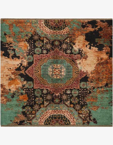 5' 10 x 6' 4 Hand Knotted Mamluk Ziegler Square Rug