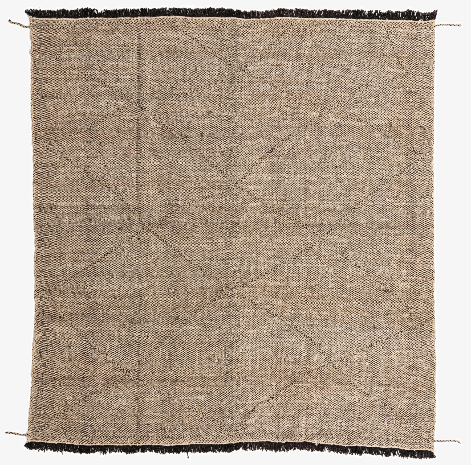 8' 8 x 9' 3  Hand Knotted Moroccan Wool Square Rug