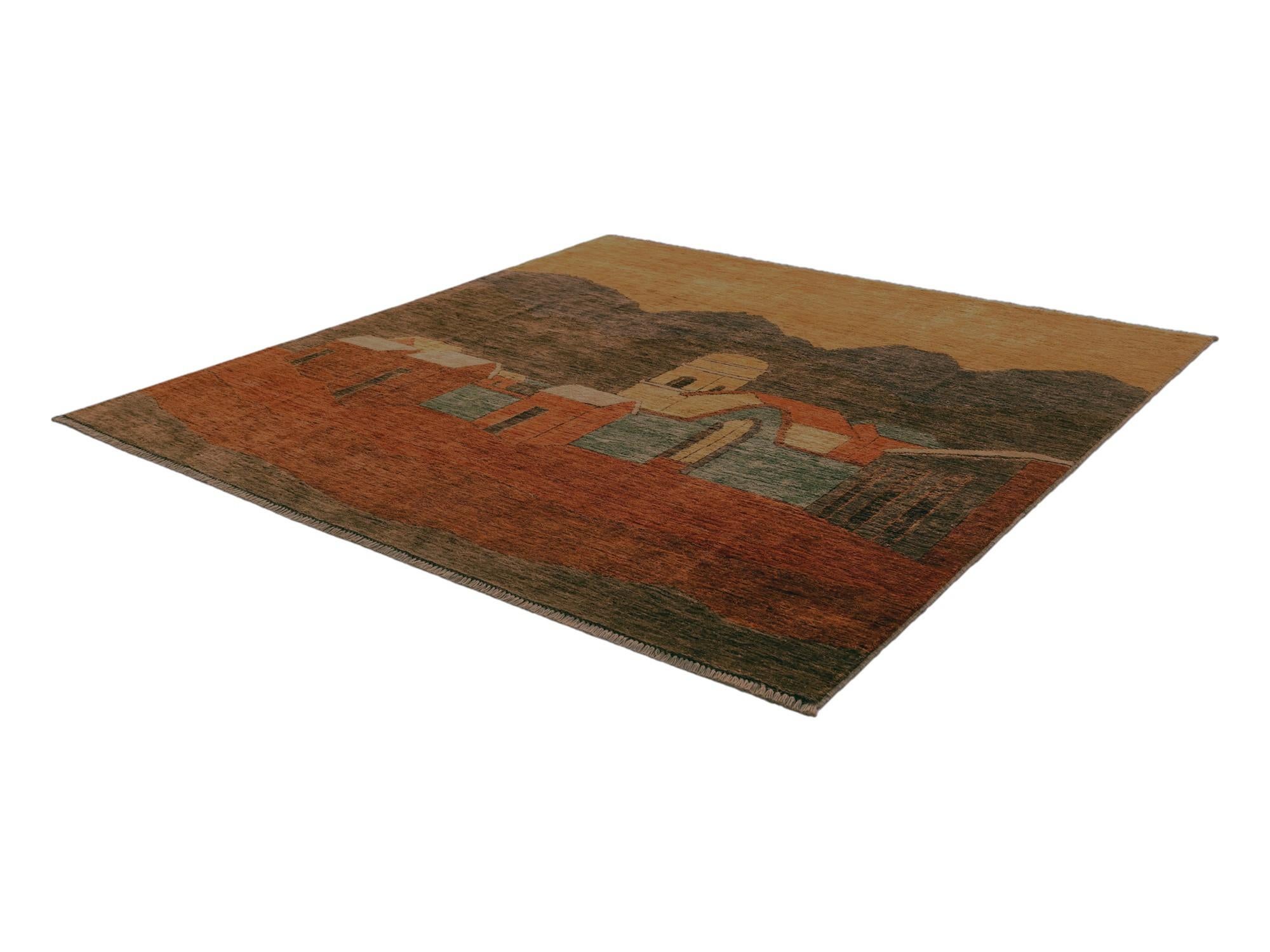 6' 6 x 6' 6 Hand Knotted Ziegler Modern Square Rug