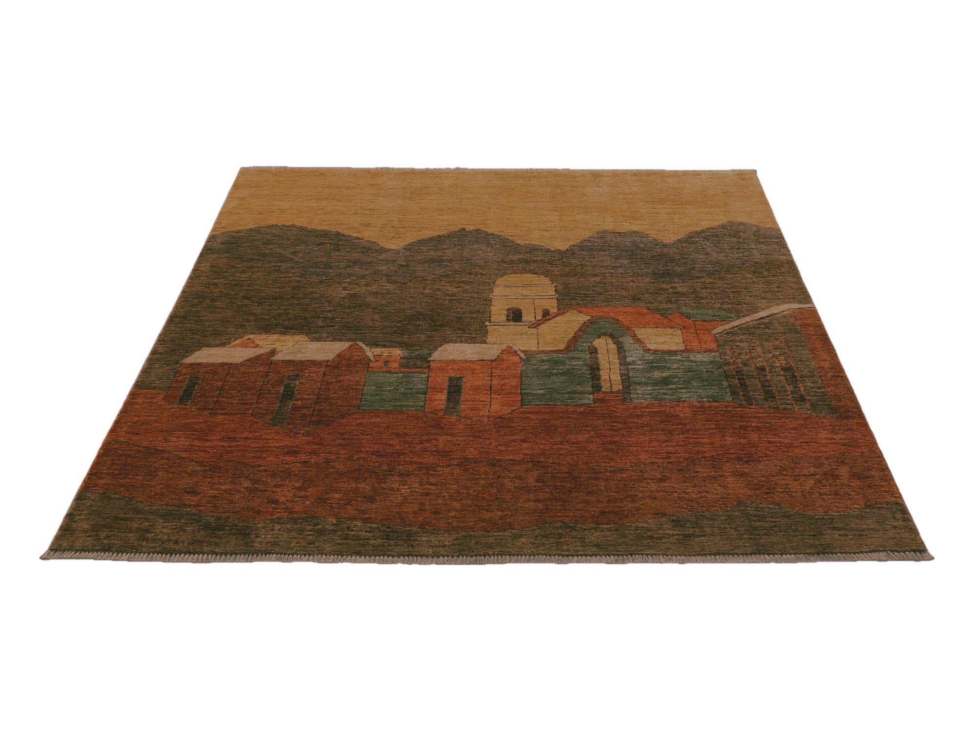 6' 6 x 6' 6 Hand Knotted Ziegler Modern Square Rug