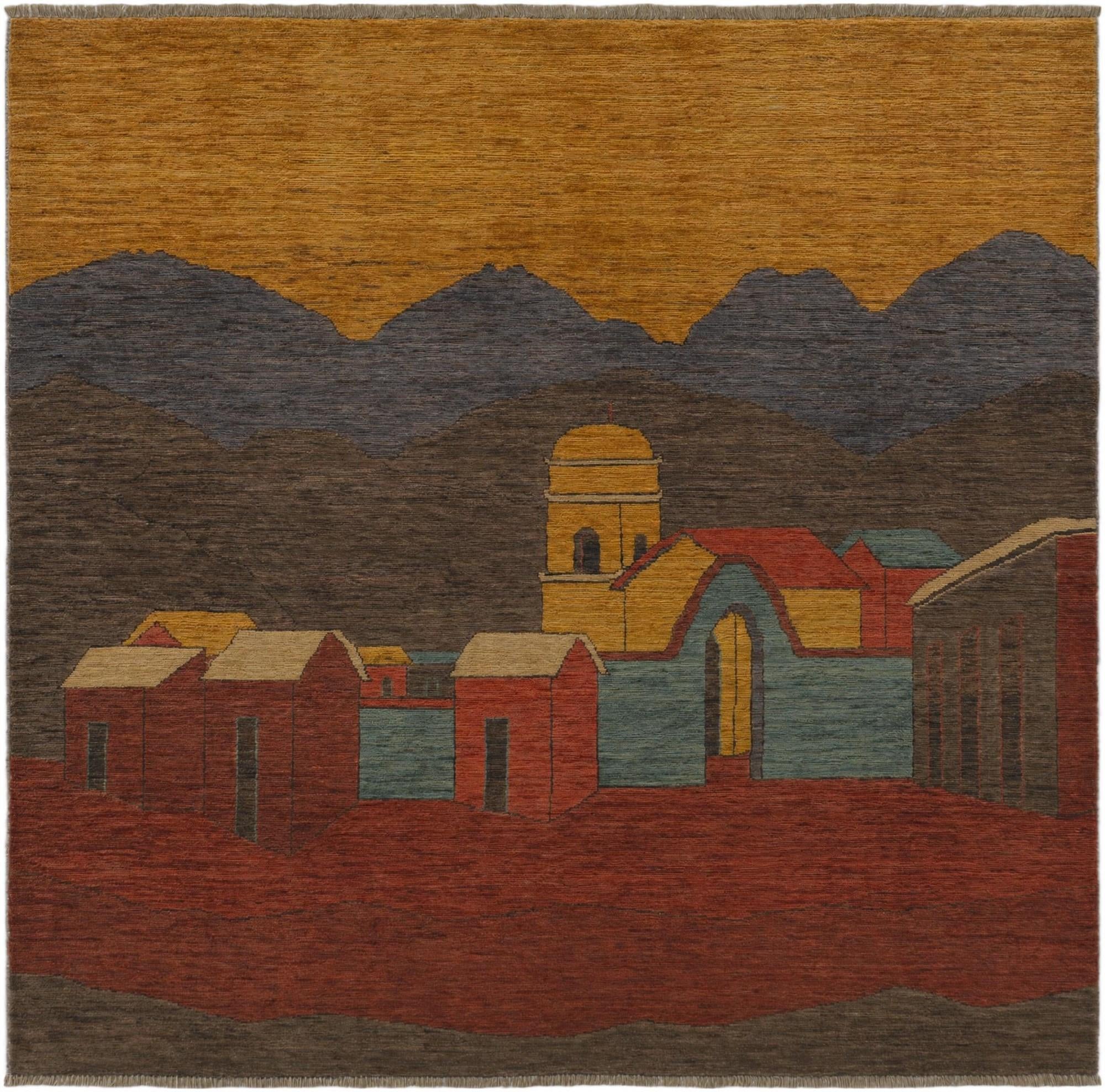 6' 6 x 6' 6 Hand Knotted Ziegler Modern Square Rug